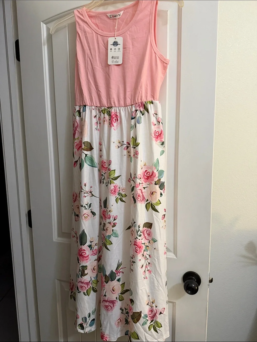 Carter's Pink and White Floral Sleeveless Maxi Dress